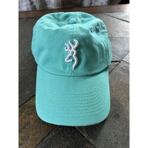Womens Browning Embroidered Deer Turquiose Ballcap Adjustable Hat